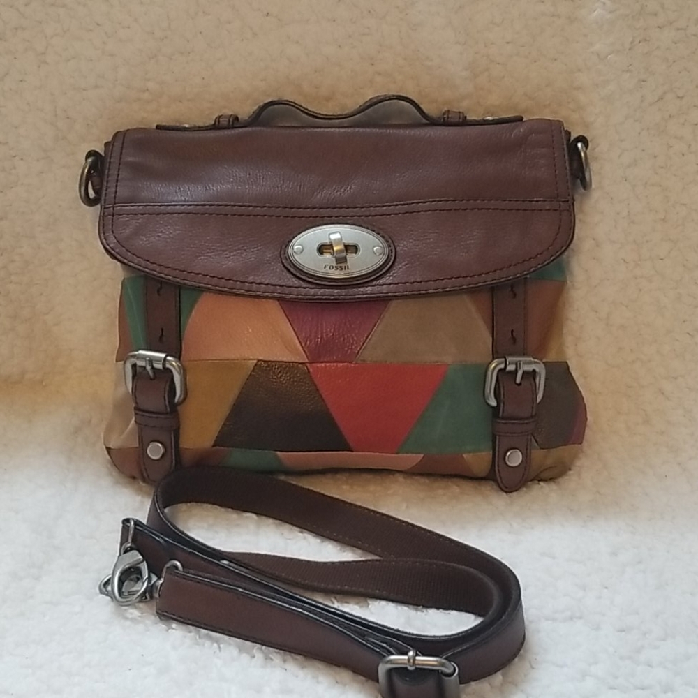 FOSSIL Maddox Messenger Retro Y2K Color-block Satchel - Picture 15 of 16